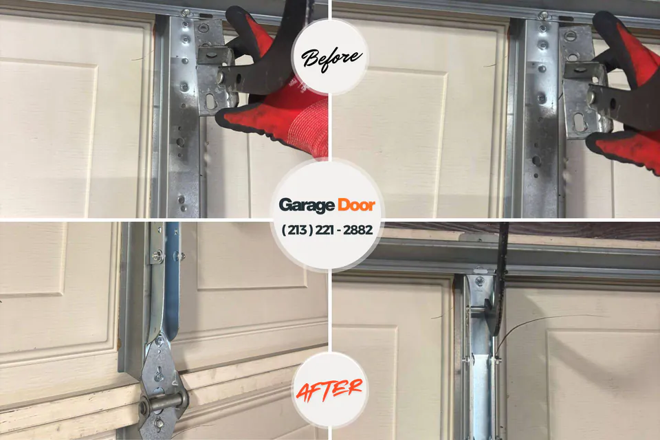 Before and after: garage door repair Edinboro, PA